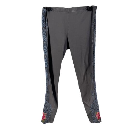 Johnny Was Women's Gray Embroidered Leggings Size Small - Picture 1 of 5